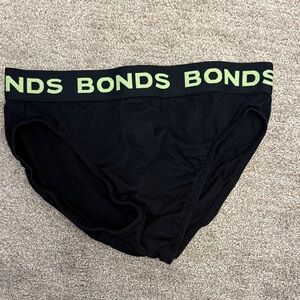 Bonds Black Briefs with Lime Logo